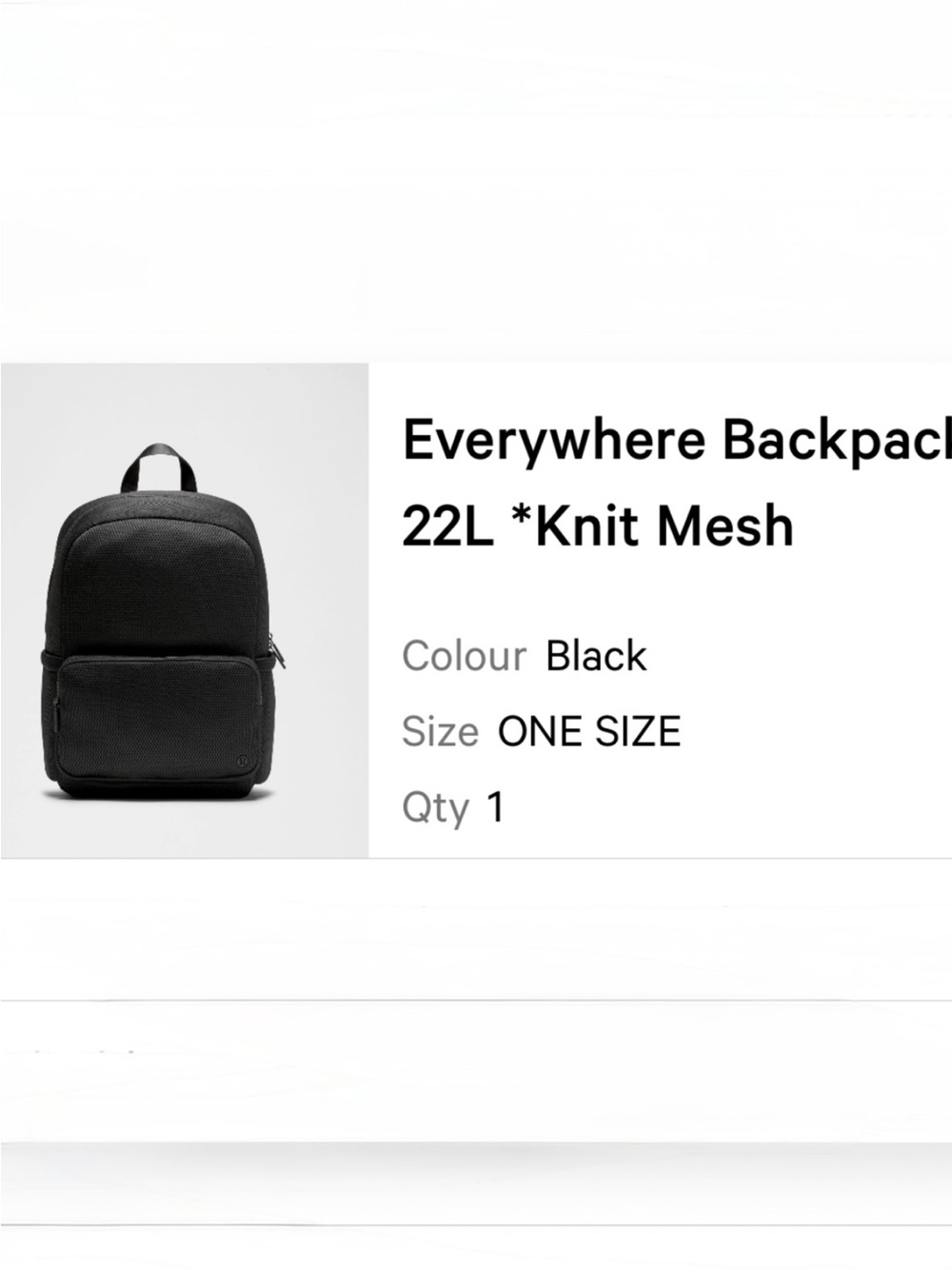 lululemon athletica Everyday Knit Mesh Backpack - Black